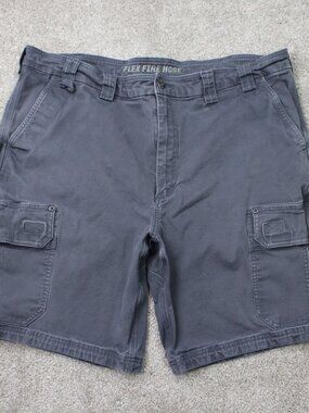 Duluth Trading Shorts Men 44 Blue DuluthFlex Fire Hose 10" Cargo Cotton Stretch